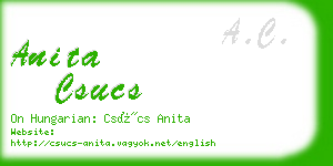 anita csucs business card